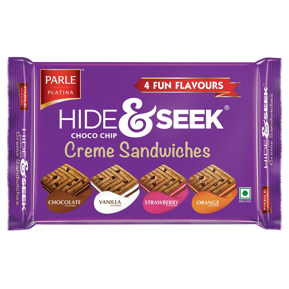 Parle Hide & Seek Choco Chip Creme Sandwiches - 4 Flavours - Image 1